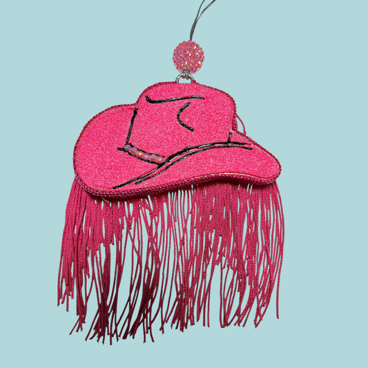 Cowboy Hat with fringe Freshie